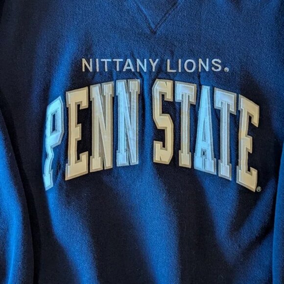 Vintage PENN STATE Nittany Lions Sweatshirt Crewneck Embroidered Russell M Blue - Picture 2 of 3